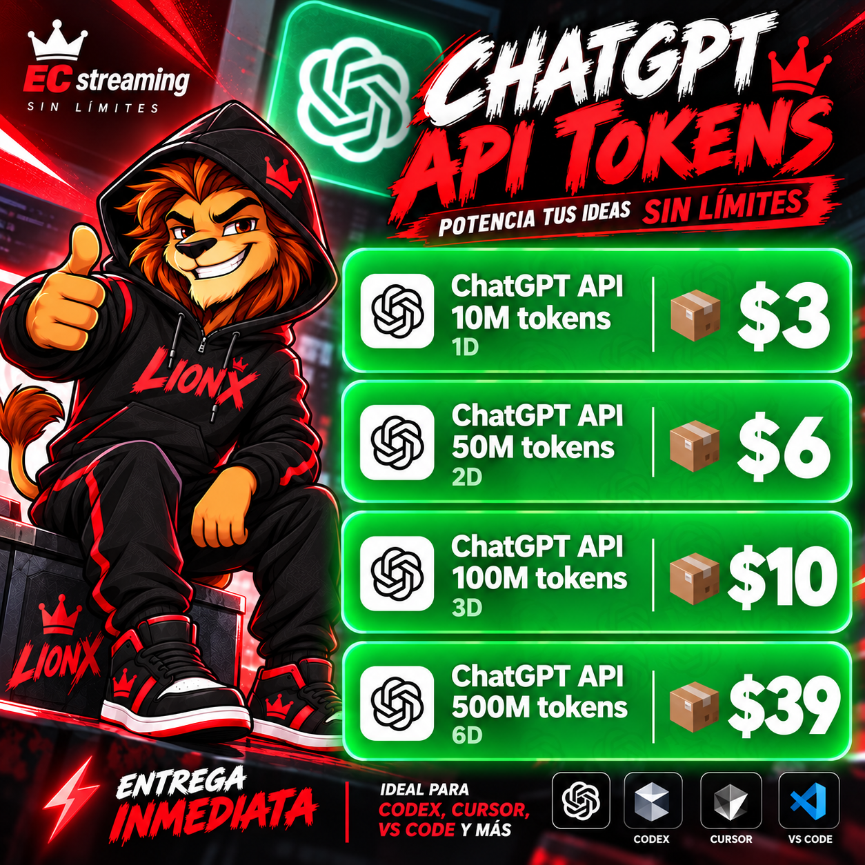 API - TOKENS CHAT GTP