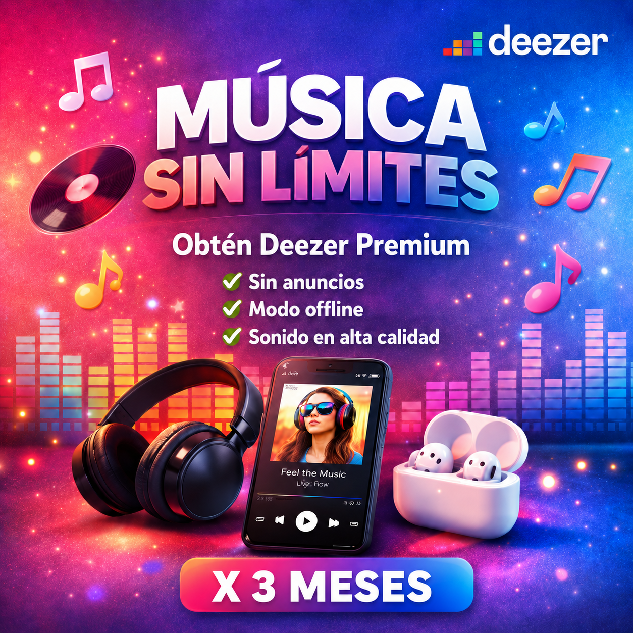 Deezer premium X 3 MESES