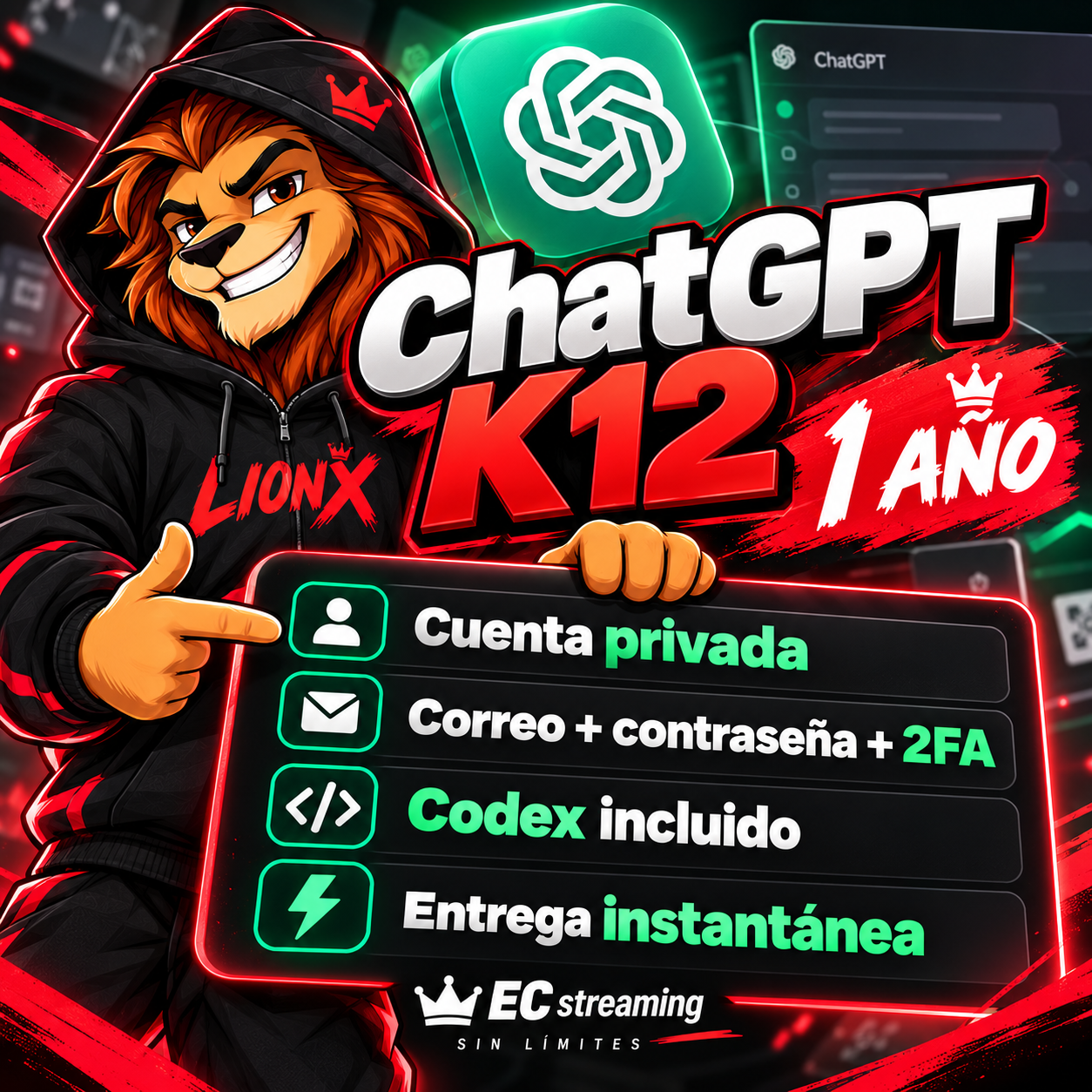 ChatGPT PLUS K12 Edu 1 año a 2 años